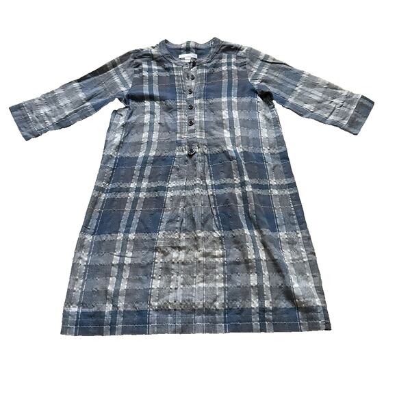 Burberry Girls' Check Print Light Blue Tunic Shirt Dress Size 16Y/140 Cm - Picture 1 of 12